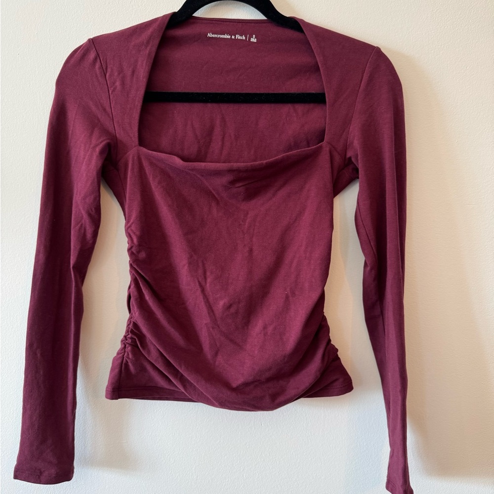 Abercrombie & Fitch Maroon burgundy Long Sleeve Top